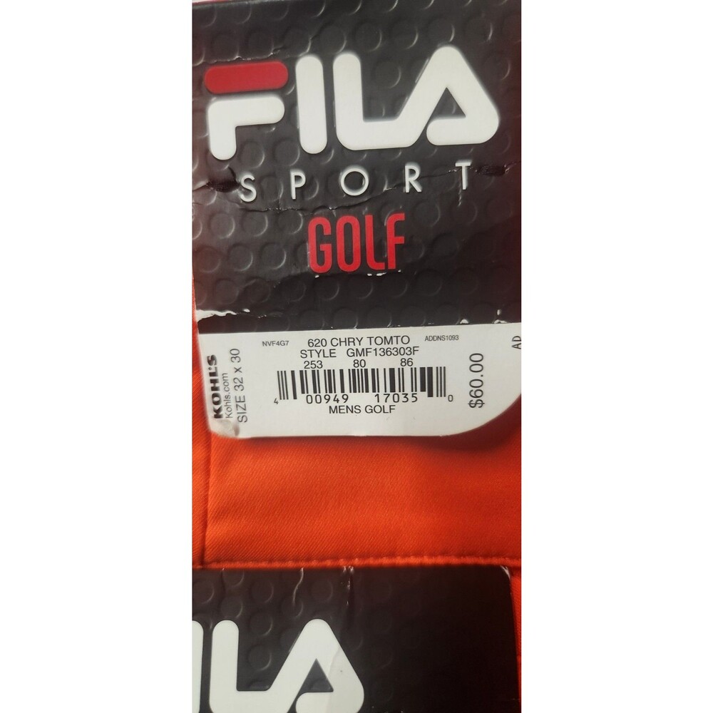 Fila Sport Golf Pants Flat Front Orange Polyester Flat Front Mens Size 32/30 - Picture 8 of 11
